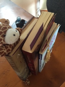 complete with bookmarks left where I gave up. How cute is the giraffe bookmark??